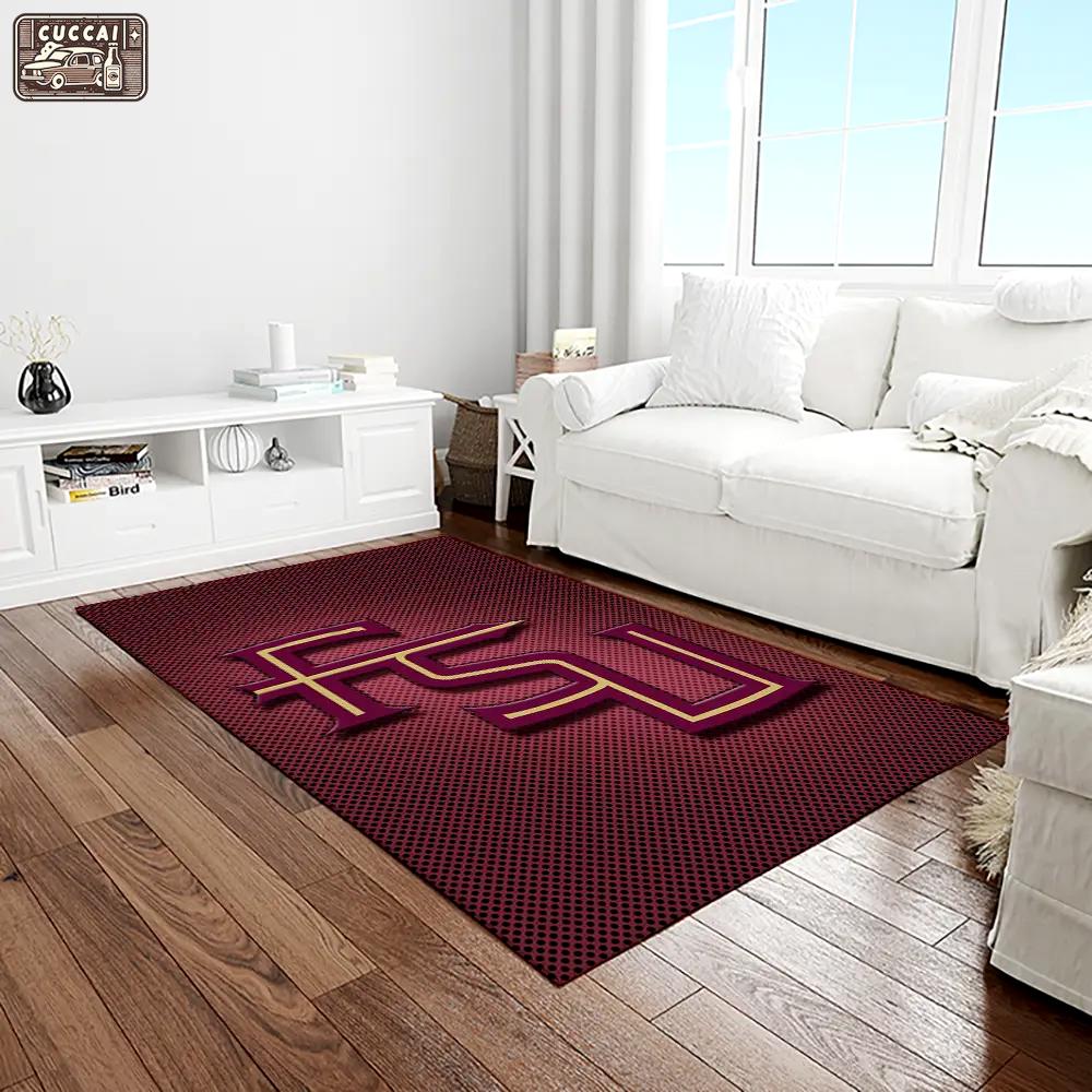 Ncaa florida state seminoles sport basketball and foolball team logo rectangle area rug fss29 Rectangle Rug