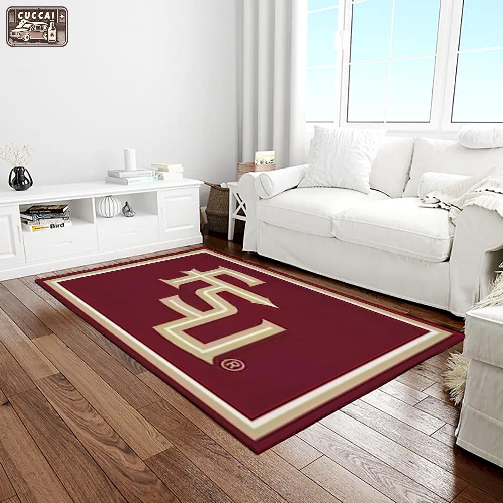 Ncaa florida state seminoles sport basketball and foolball team logo rectangle area rug fss64 Rectangle Rug