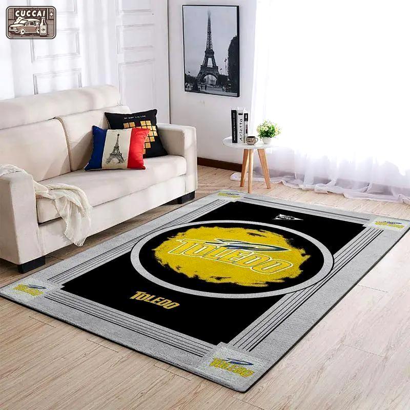 Ncaa football toledo rockets team logo carpet rug living room 20030365 3 Rectangle Rug