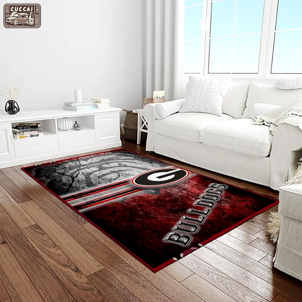 Ncaa georgia bulldogs college sport basketball and foolball team logo rectangle area rug gbs01 Rectangle Rug