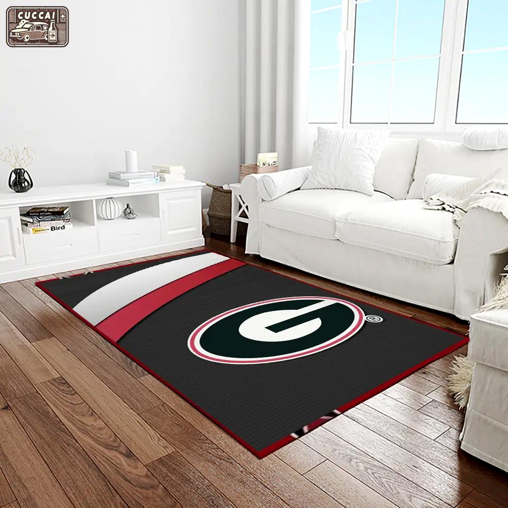 Ncaa georgia bulldogs college sport basketball and foolball team logo rectangle area rug gbs31 Rectangle Rug