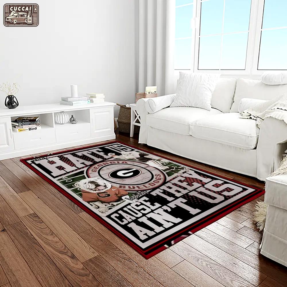Ncaa georgia bulldogs college sport basketball and foolball team logo rectangle area rug gbs53 Rectangle Rug
