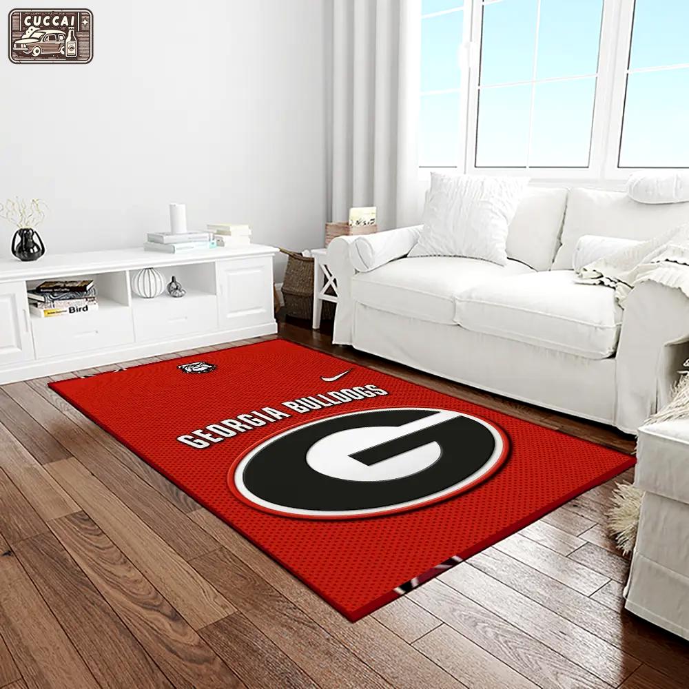 Ncaa georgia bulldogs college sport basketball and foolball team logo rectangle area rug gbs66 Rectangle Rug