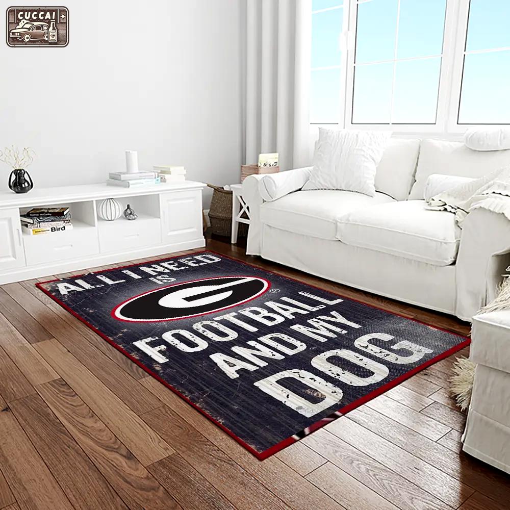 Ncaa georgia bulldogs college sport basketball and foolball team logo rectangle area rug gbs74 Rectangle Rug