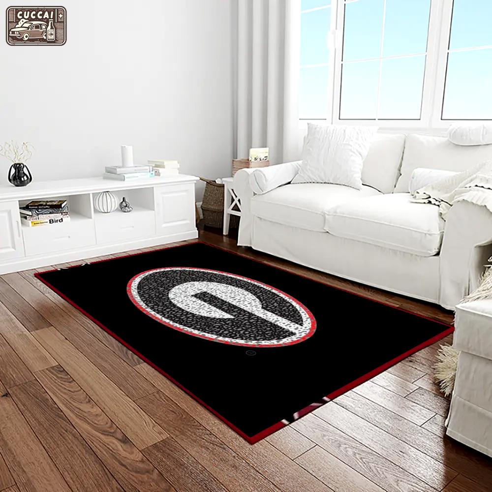 Ncaa georgia bulldogs college sport basketball and foolball team logo rectangle area rug gbs81 Rectangle Rug