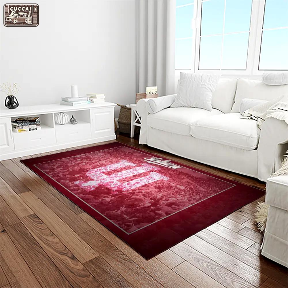 Ncaa indiana hoosiers college sport basketball and foolball team logo rectangle area rug ihs08 Rectangle Rug