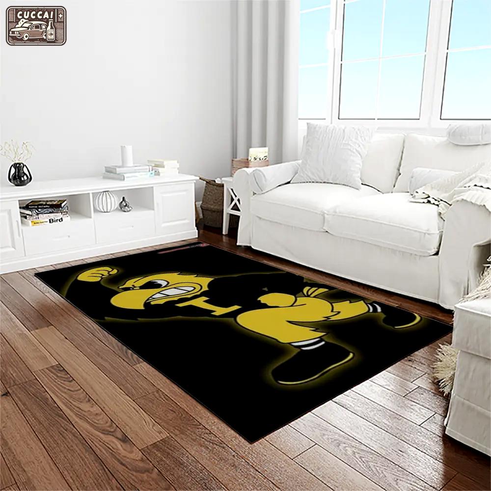 Ncaa iowa hawkeyes college sport basketball and foolball team logo rectangle area rug iwh43 Rectangle Rug