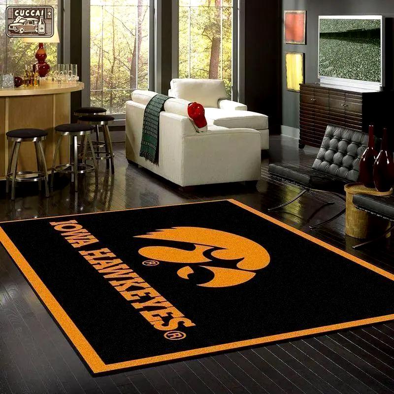 Ncaa iowa hawkeyes football carpet living room rug regtangle carpet v6663 Rectangle Rug