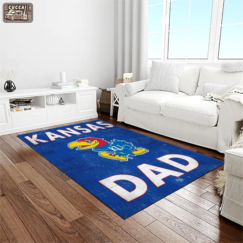 Ncaa kansas jayhawks basketball team logo rectangle area rug kj45 Rectangle Rug