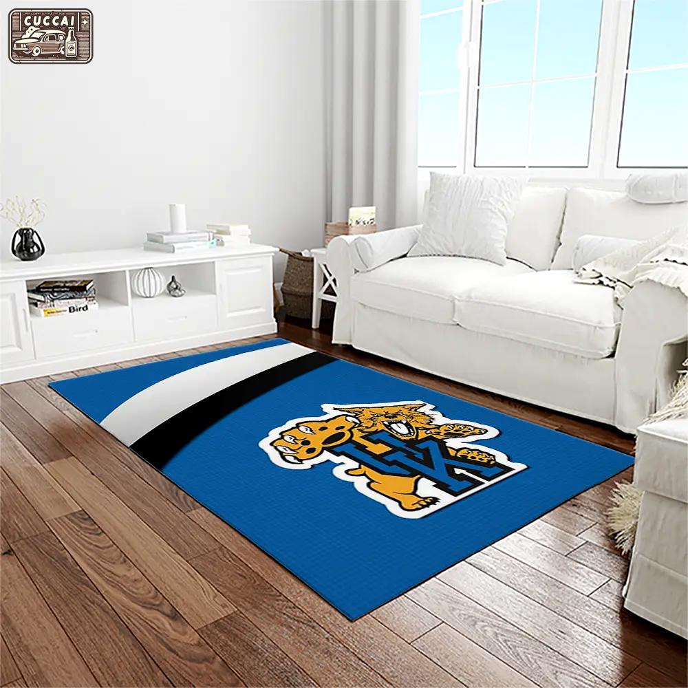 Ncaa kentucky wildcats college sport basketball and foolball team logo rectangle area rug ktw09 Rectangle Rug