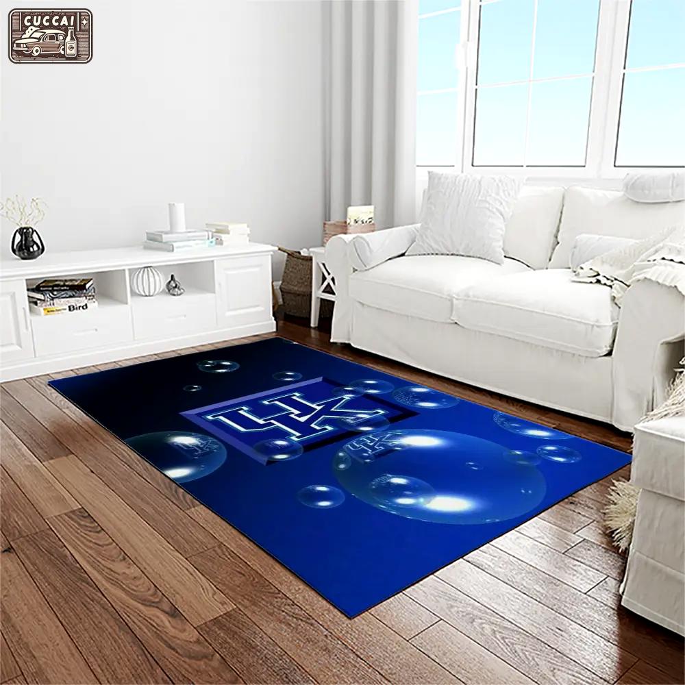 Ncaa kentucky wildcats college sport basketball and foolball team logo rectangle area rug ktw25 Rectangle Rug