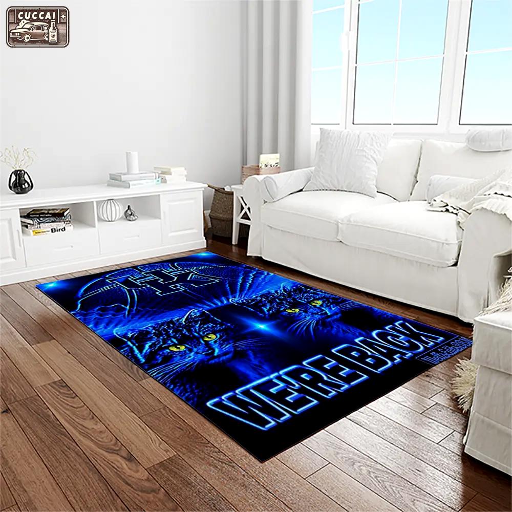 Ncaa kentucky wildcats college sport basketball and foolball team logo rectangle area rug ktw26 Rectangle Rug