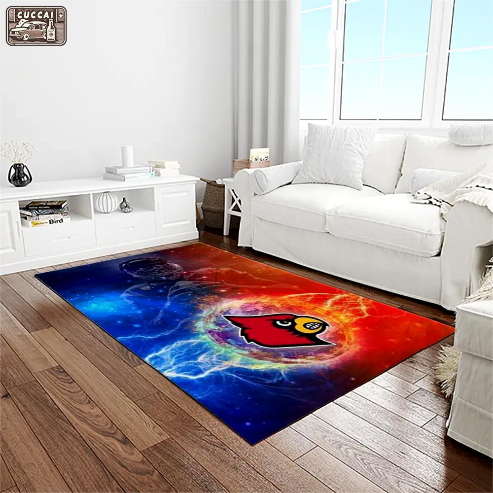 Ncaa louisville cardinals college sport basketball and foolball team logo rectangle area rug lics09 Rectangle Rug