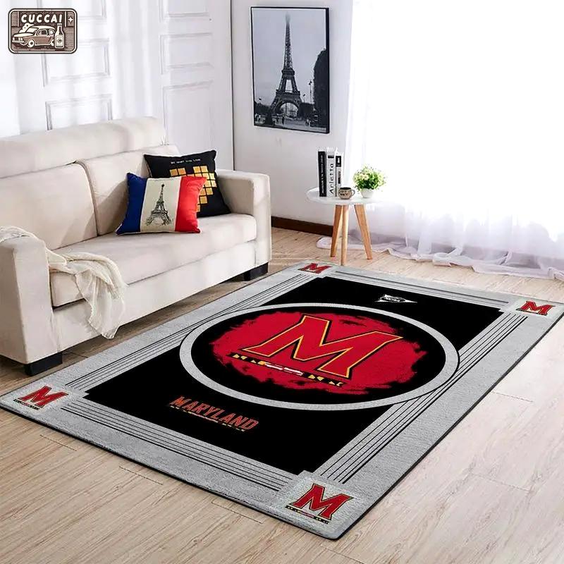 Ncaa maryland terrapins football team logo carpet rug living room 20030546 3 Rectangle Rug