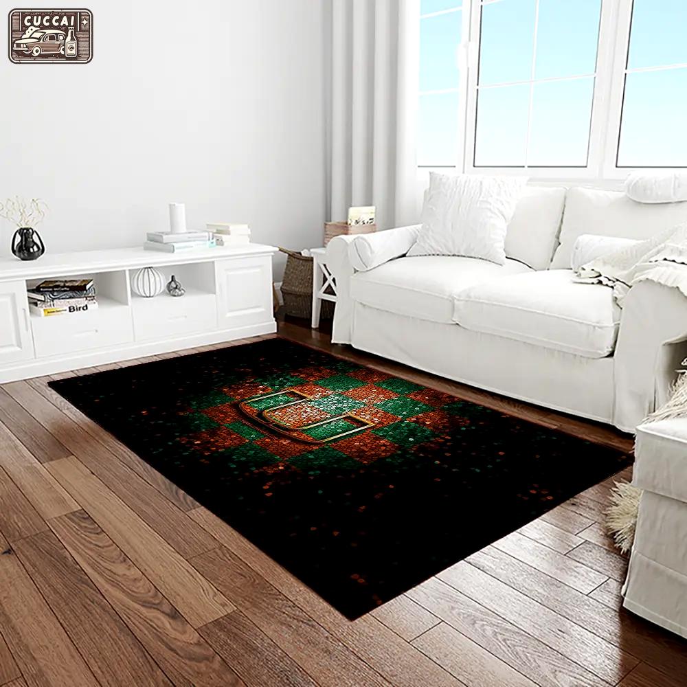 Ncaa miami hurricanes sport basketball and foolball team logo rectangle area rug mh71 Rectangle Rug