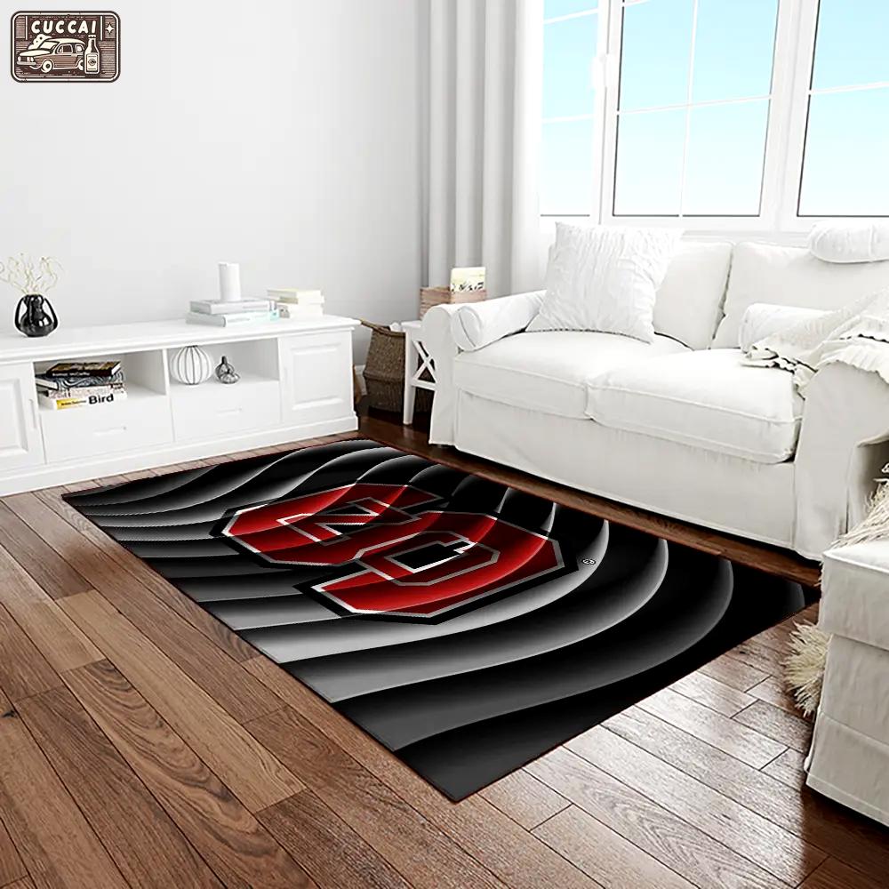 Ncaa nc state wolfpack sport basketball and foolball team logo rectangle area rug ncsw14 Rectangle Rug