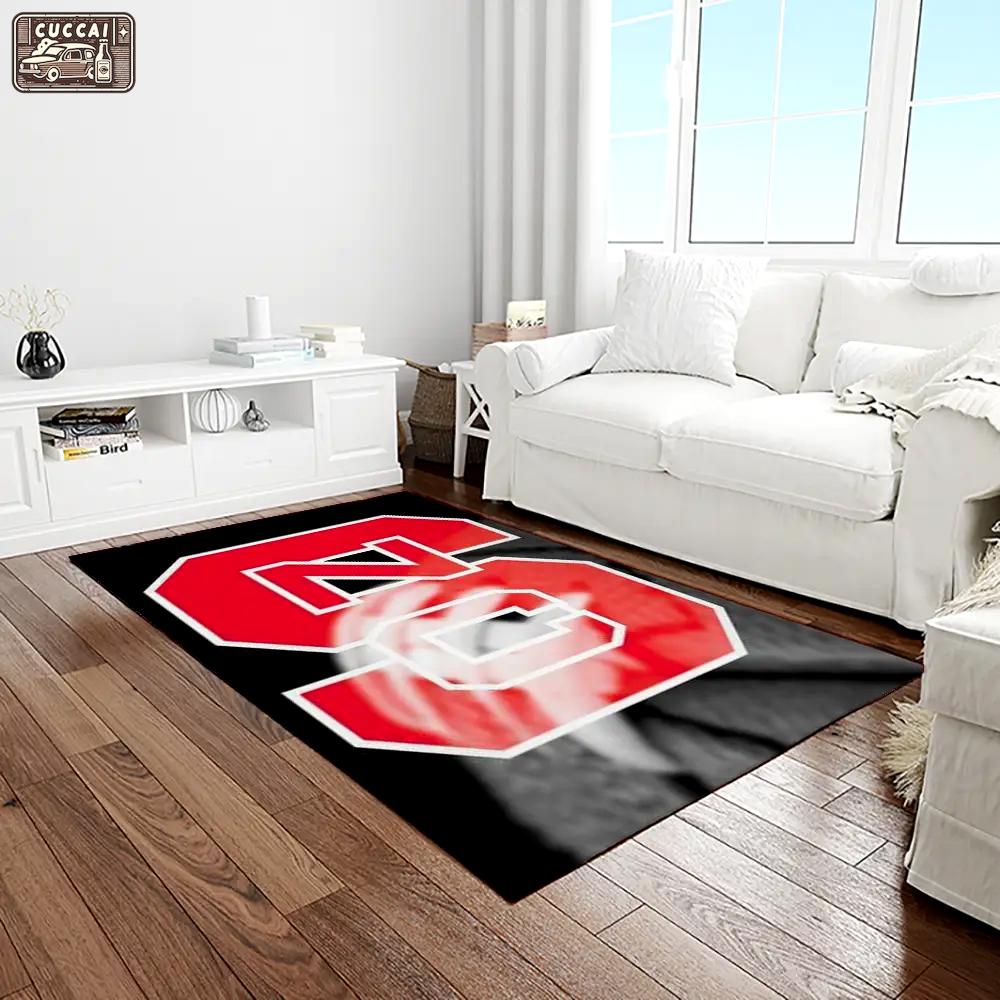 Ncaa nc state wolfpack sport basketball and foolball team logo rectangle area rug ncsw22 Rectangle Rug