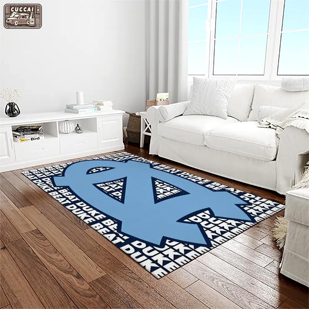 Ncaa north carolina tar heels college sport basketball and foolball team logo rectangle area rug ncth23 Rectangle Rug