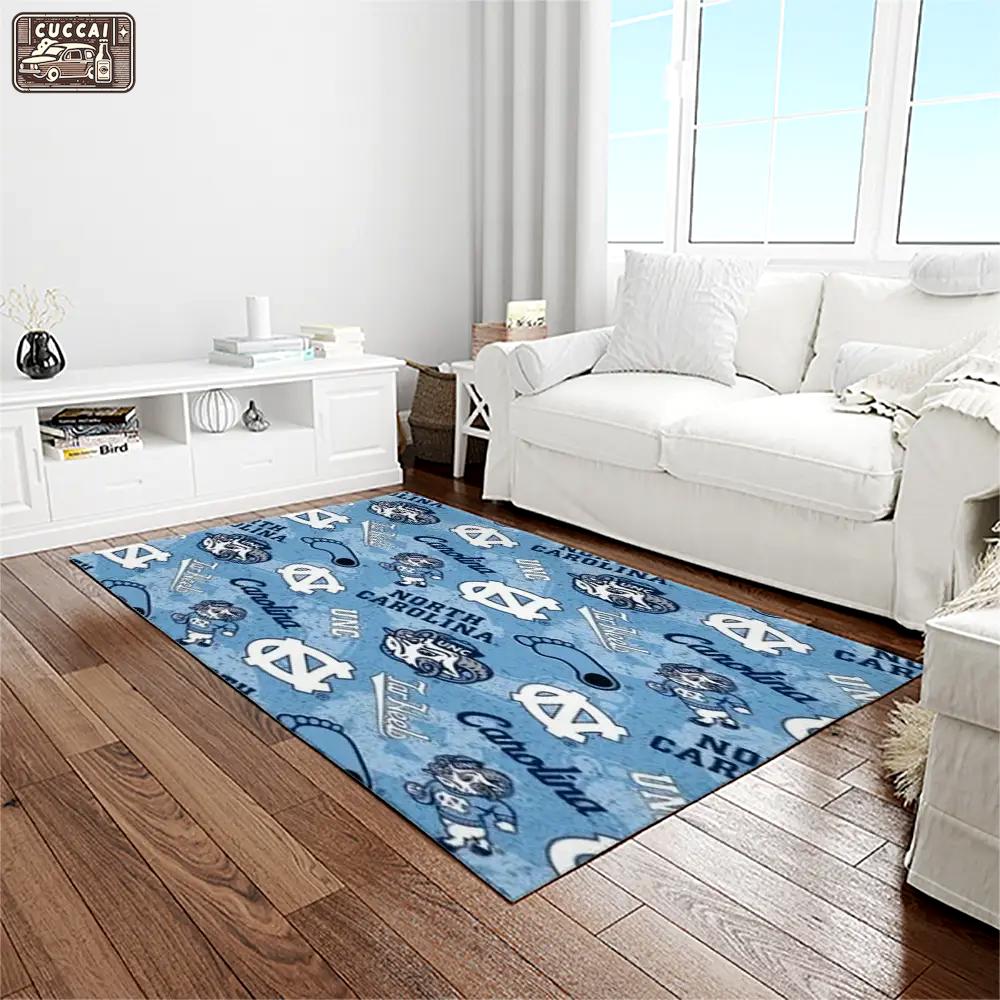 Ncaa north carolina tar heels college sport basketball and foolball team logo rectangle area rug ncth42 Rectangle Rug