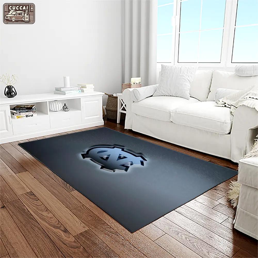 Ncaa north carolina tar heels college sport basketball and foolball team logo rectangle area rug ncth63 Rectangle Rug