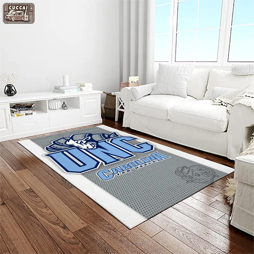 Ncaa north carolina tar heels college sport basketball and foolball team logo rectangle area rug ncth71 Rectangle Rug