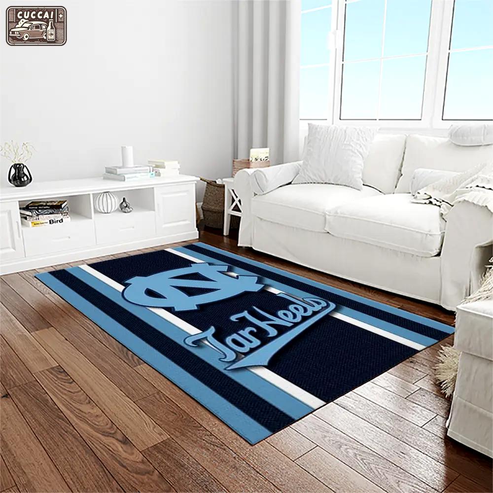 Ncaa north carolina tar heels college sport basketball and foolball team logo rectangle area rug ncth78 Rectangle Rug