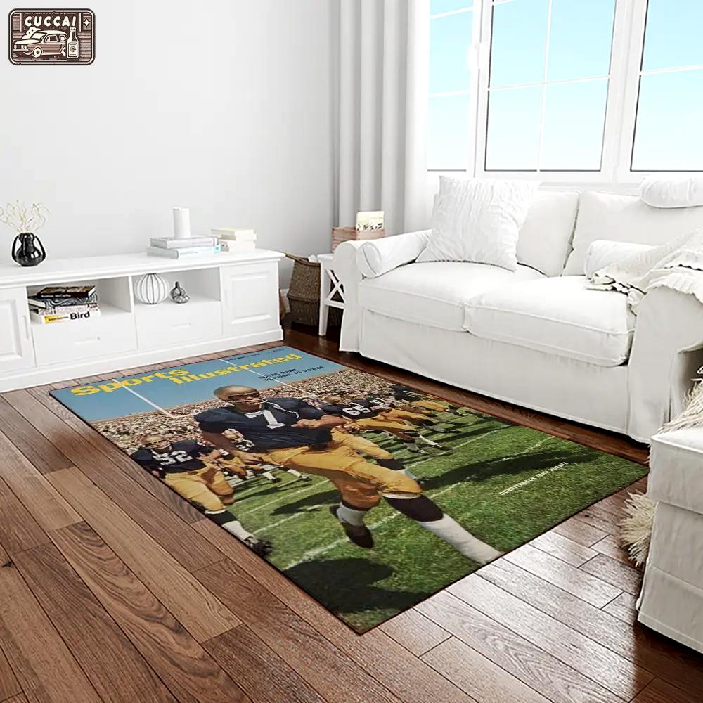 Ncaa notre dame fighting sport basketball and foolball team logo rectangle area rug ndf67 Rectangle Rug