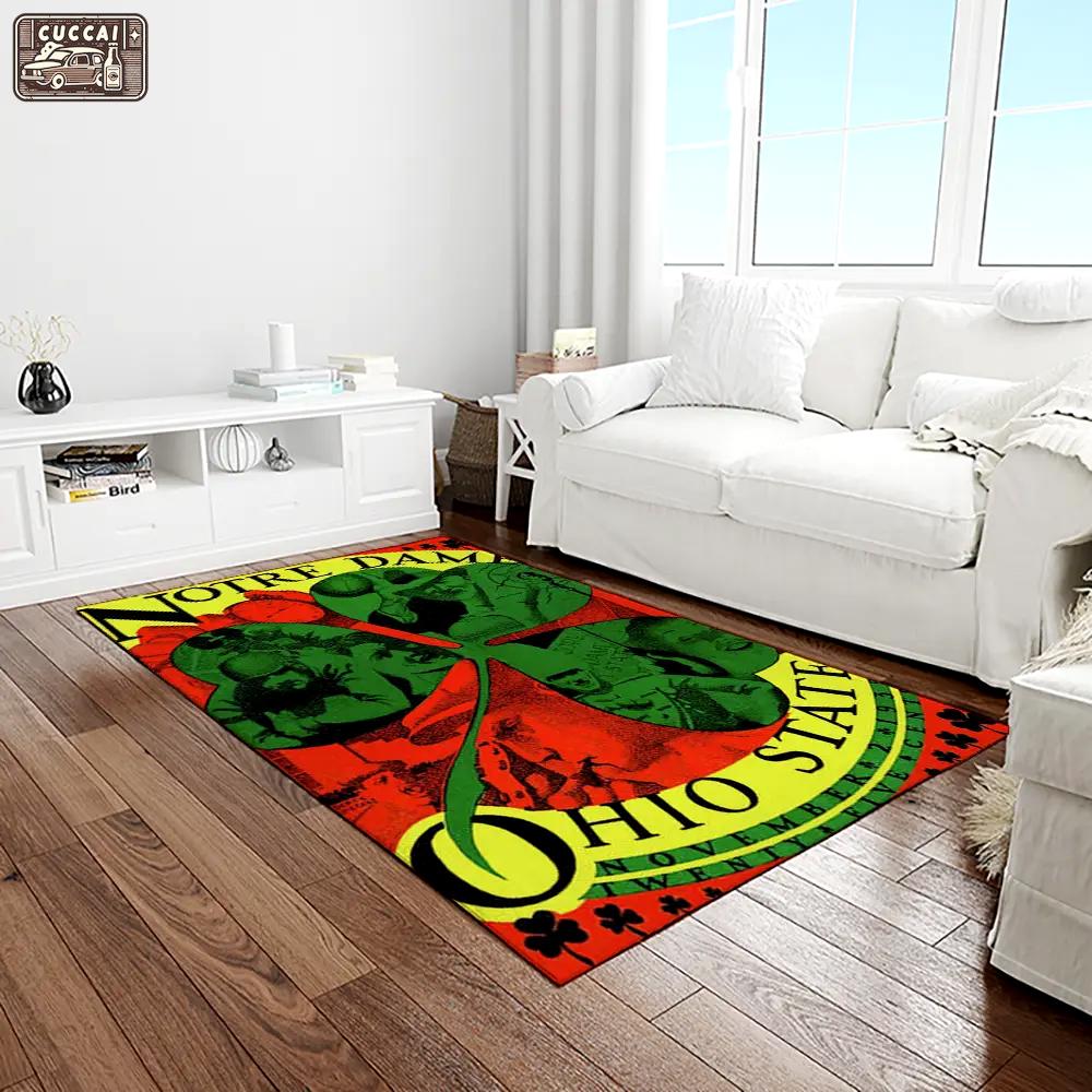 Ncaa notre dame fighting sport basketball and foolball team logo rectangle area rug ndf73 Rectangle Rug