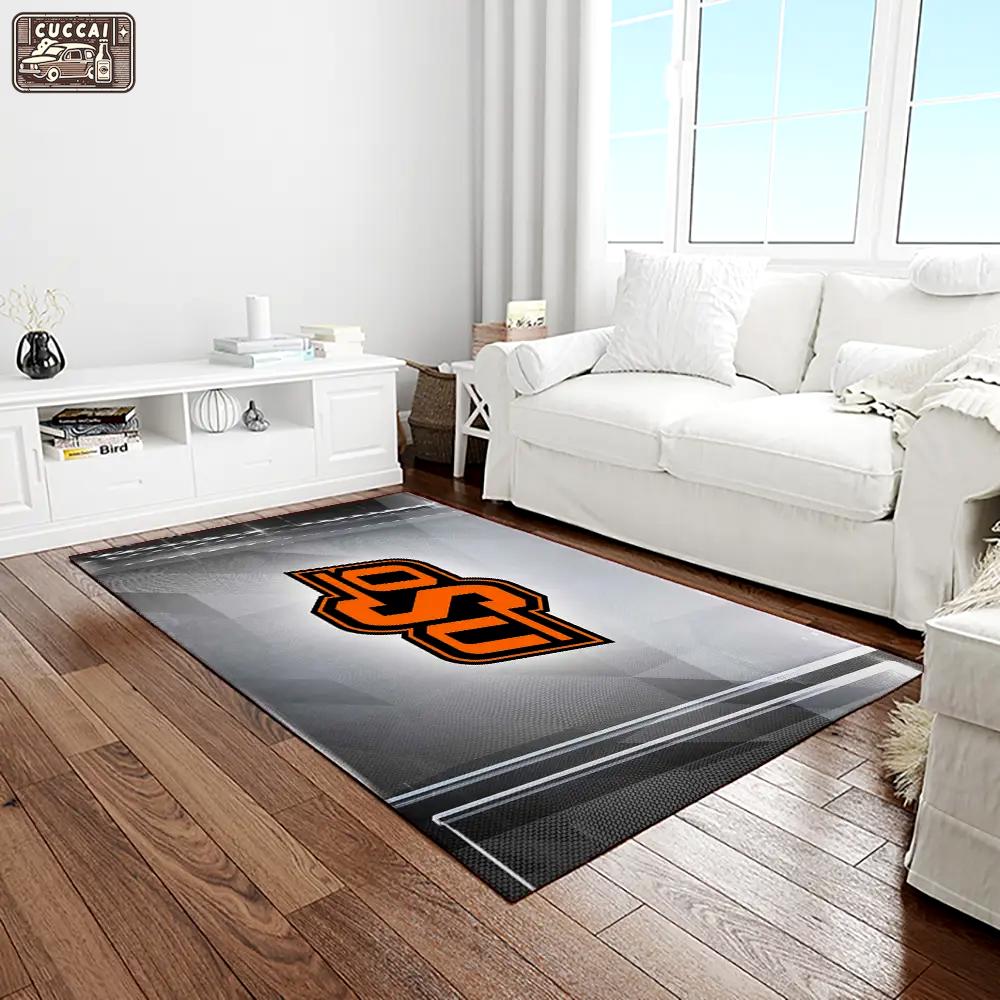 Ncaa oklahoma state cowboys sport basketball and foolball team logo rectangle area rug osc40 Rectangle Rug