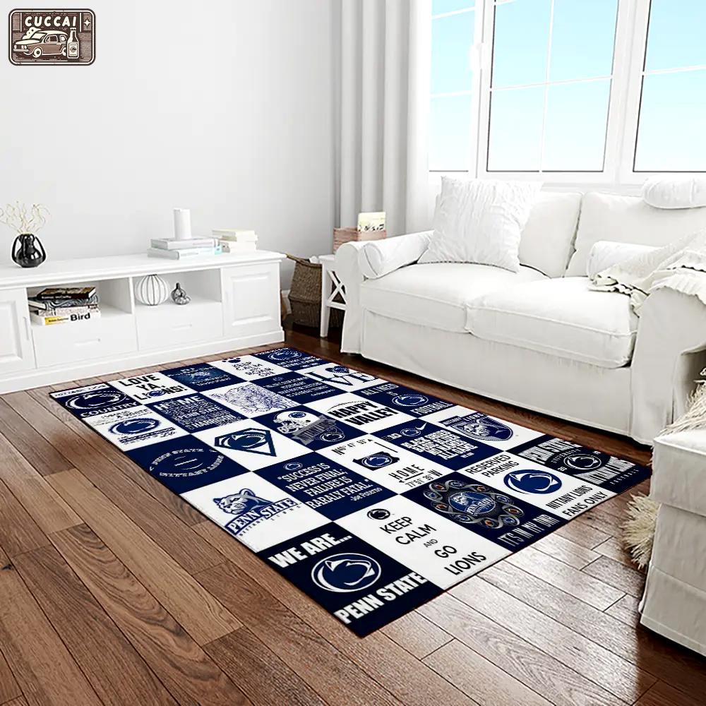 Ncaa penn state nittany lions college sport basketball and foolball team logo rectangle area rug psnl46 Rectangle Rug