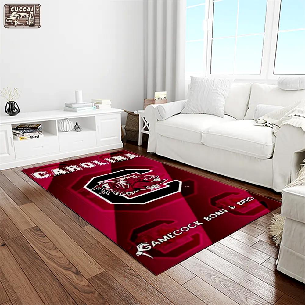 Ncaa south carolina gamecocks college sport basketball and foolball team logo rectangle area rug scg13 Rectangle Rug