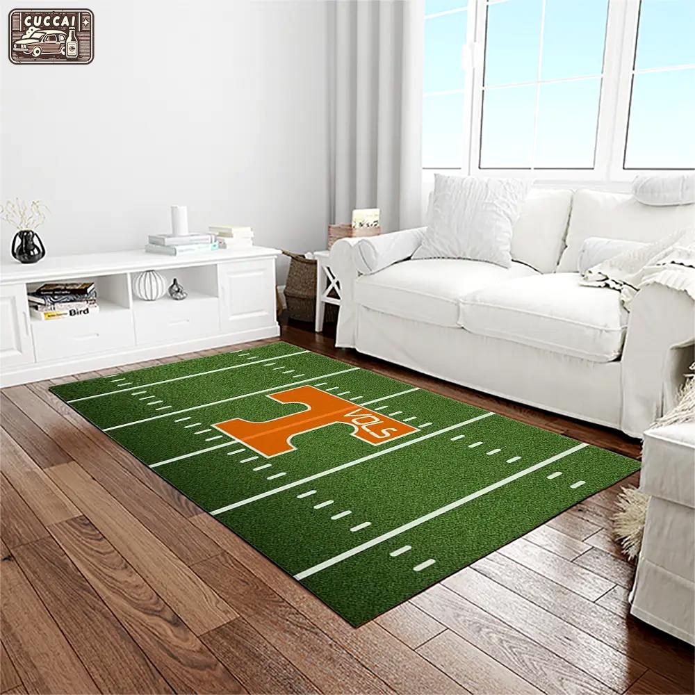 Ncaa tennessee volunteers college sport basketball and foolball team logo rectangle area rug tvs15 Rectangle Rug