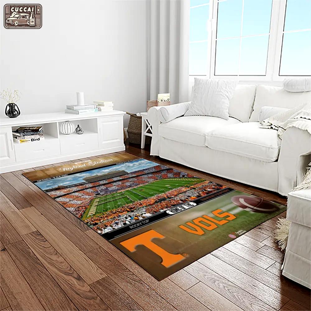 Ncaa tennessee volunteers college sport basketball and foolball team logo rectangle area rug tvs49 Rectangle Rug