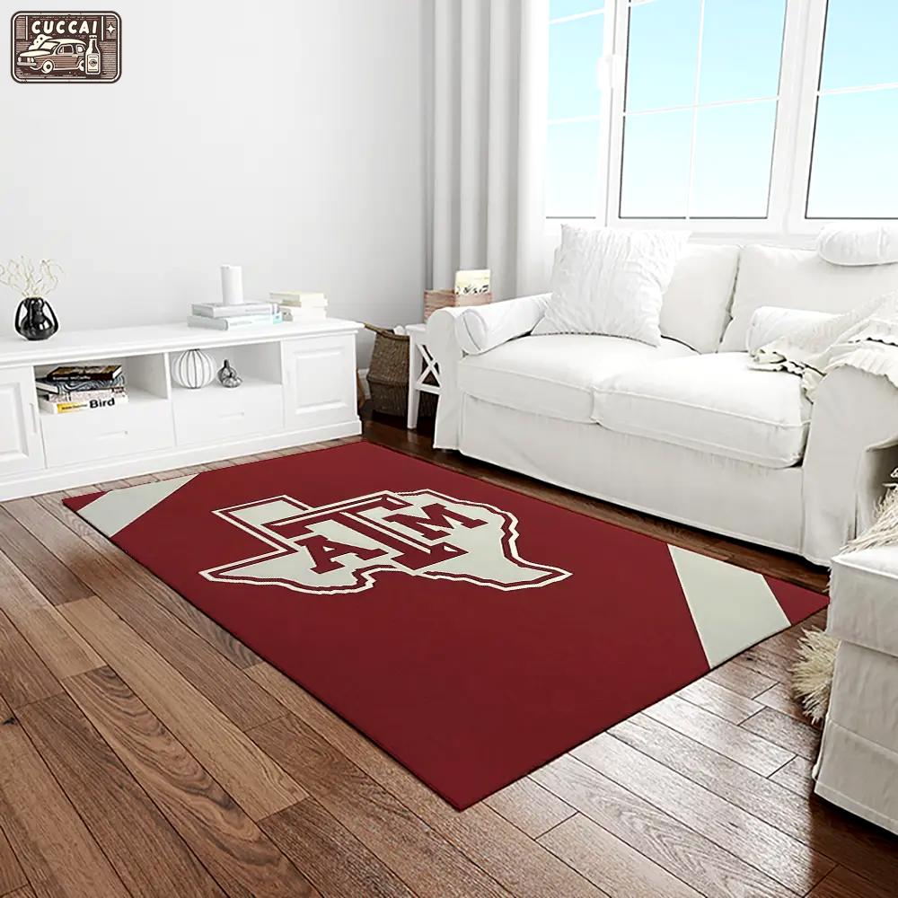 Ncaa texas a&m aggies college sport basketball and foolball team logo rectangle area rug tama01 Rectangle Rug