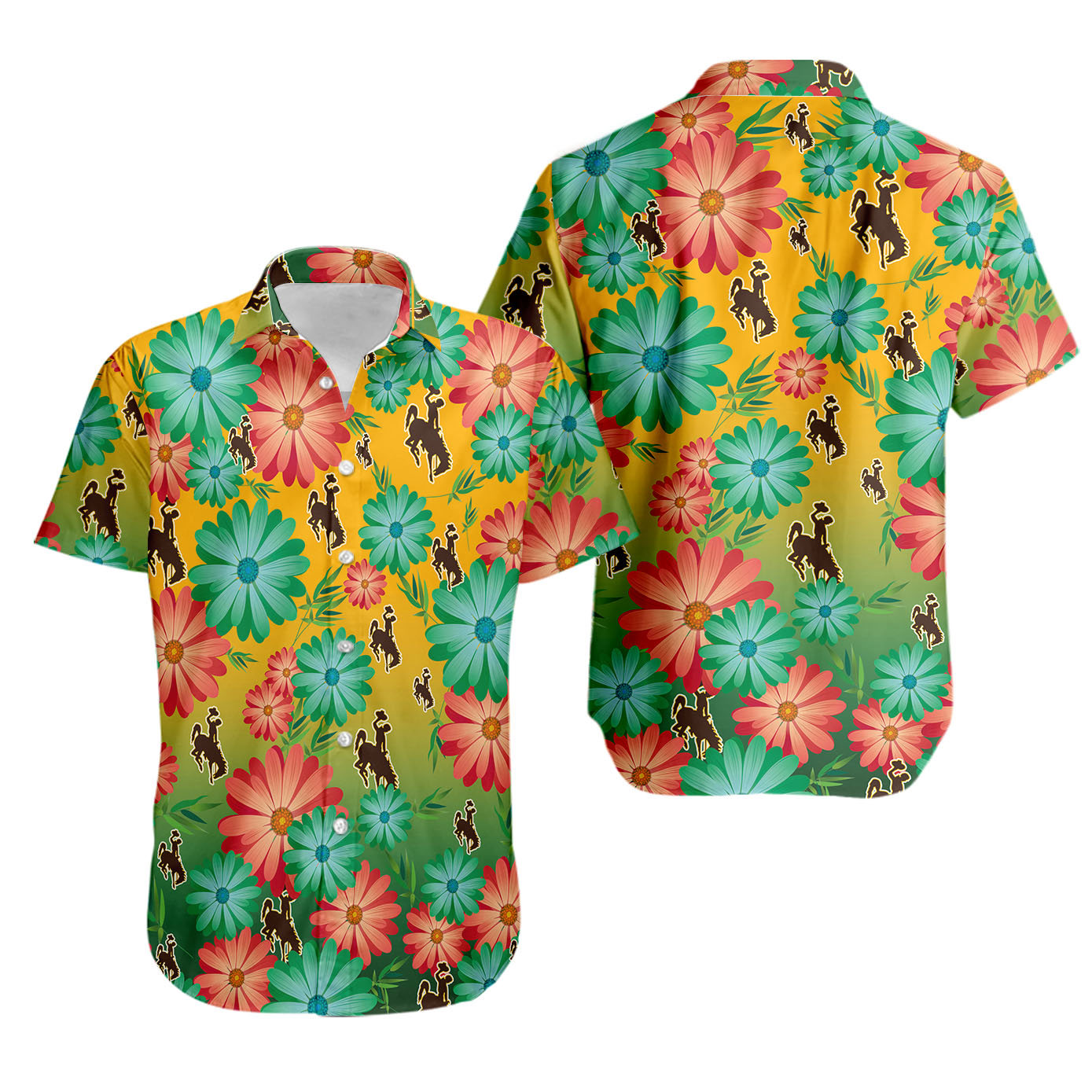 Ncaa  wyoming cowboys hawaiian shirt Hawaii Shirt Shorts & Flip Flops