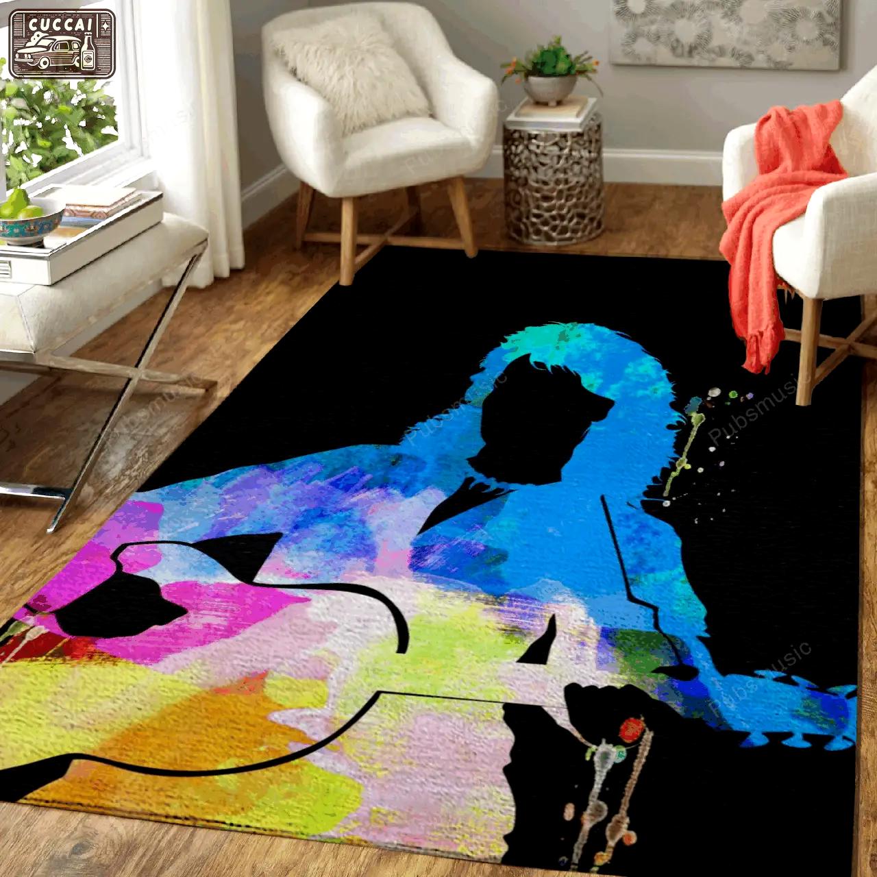 Neil diamond watercolor music legends on stage art for fans area rug living room carpet rug regtangle carpet floor decor home decor Rectangle Rug