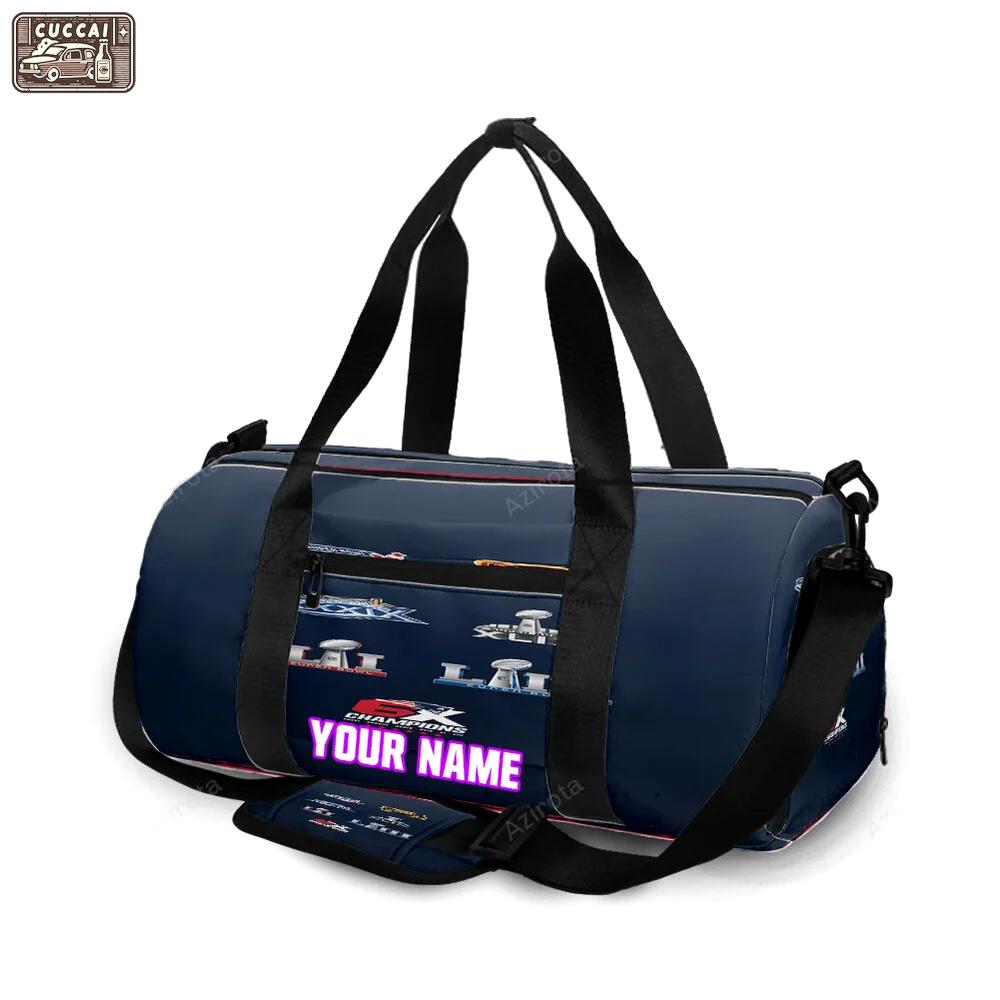 New england patriots 6x champions personalized name travel bag gym bag 1399 Travel Bag