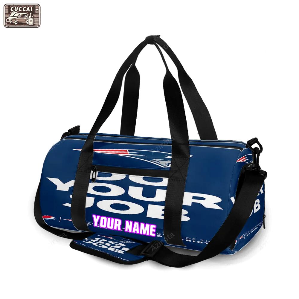 New england patriots do your job blue personalized name travel bag gym bag 1916 Travel Bag