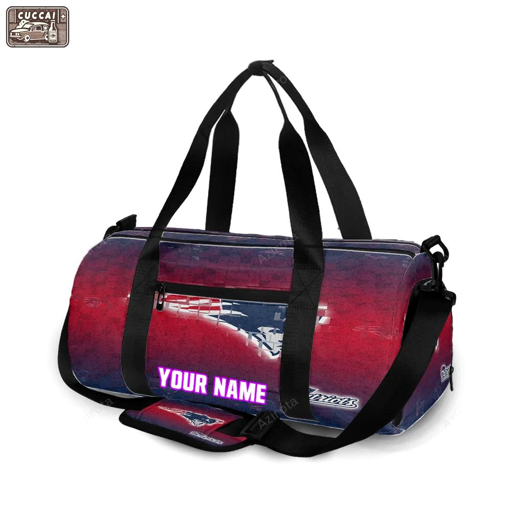 New england patriots jigsaw pat personalized name travel bag gym bag 1903 Travel Bag