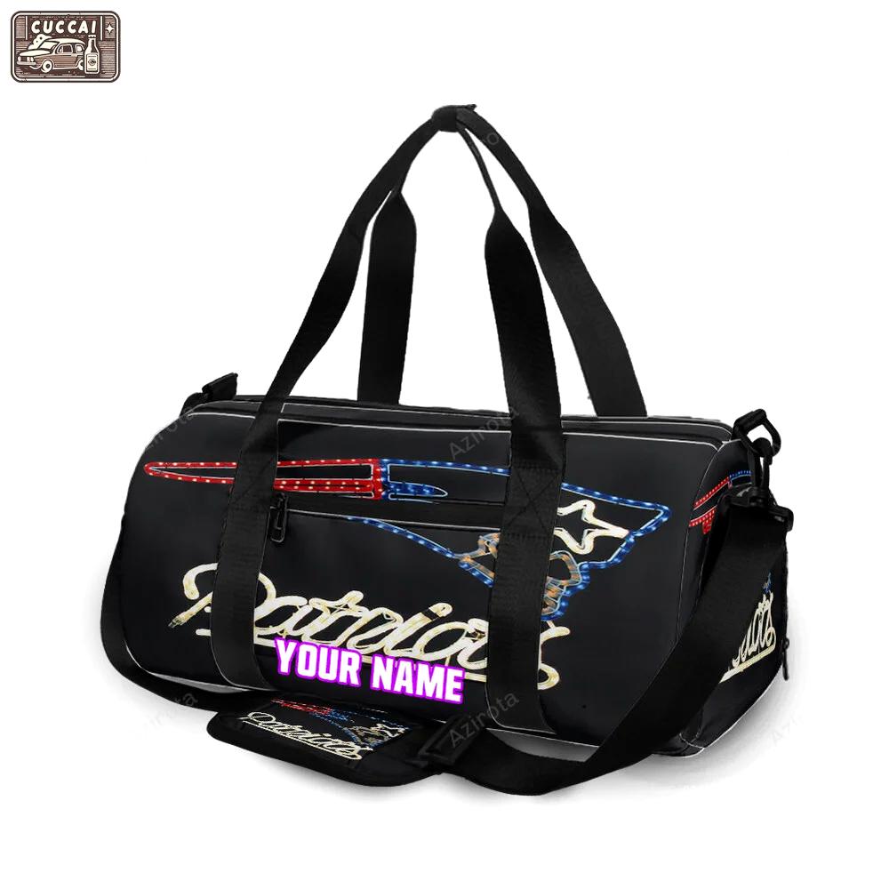 New england patriots light bulb pat personalized name travel bag gym bag 619 Travel Bag