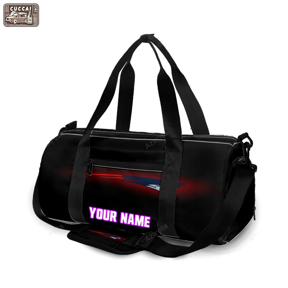 New england patriots red black personalized name travel bag gym bag 1788 Travel Bag