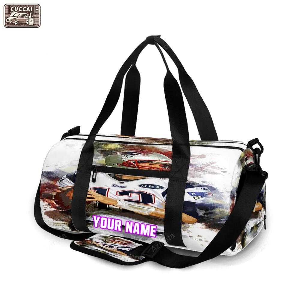 New england patriots tom brady color splash personalized name travel bag gym bag 328 Travel Bag