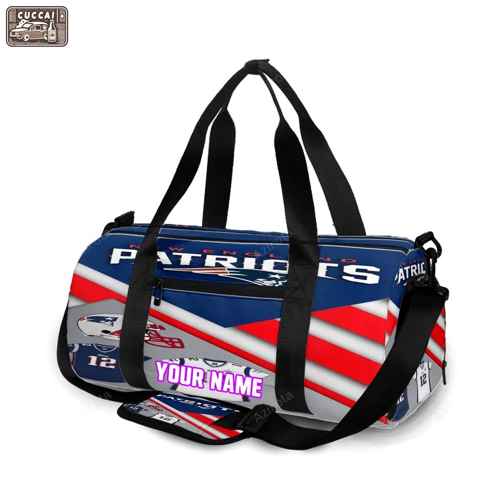 New england patriots uniform shirt personalized name travel bag gym bag 1558 Travel Bag