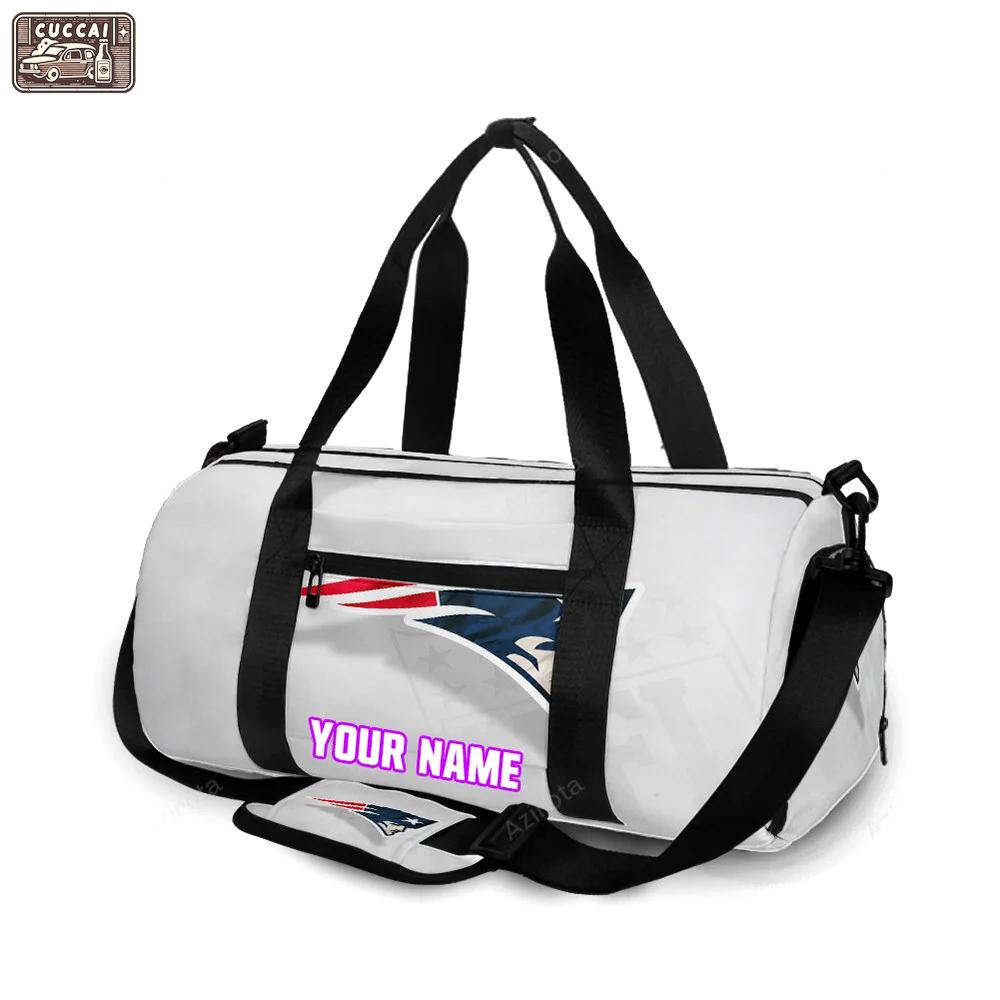 New england patriots white background personalized name travel bag gym bag 1993 Travel Bag