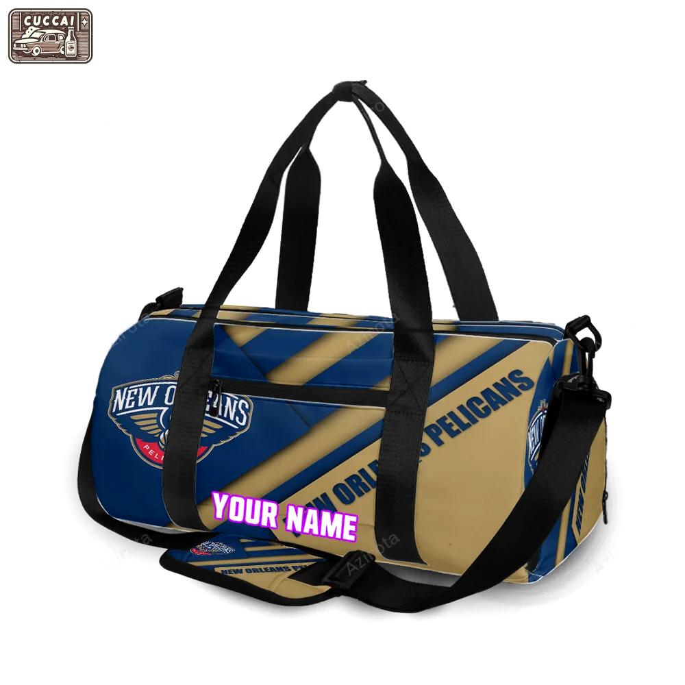 New orleans pelicans emblem v17 personalized name travel bag gym bag 1336 Travel Bag