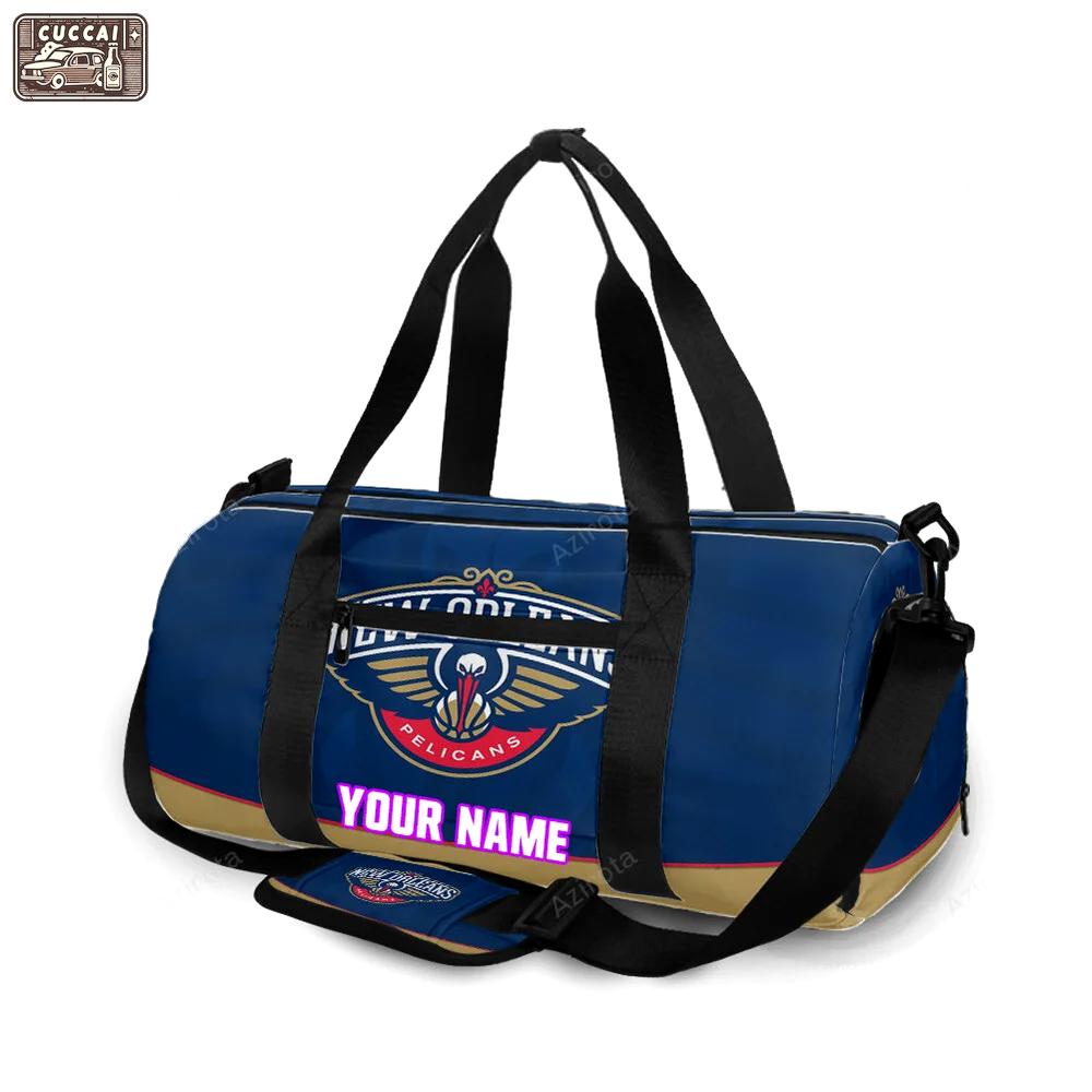 New orleans pelicans emblem v9 personalized name travel bag gym bag 725 Travel Bag