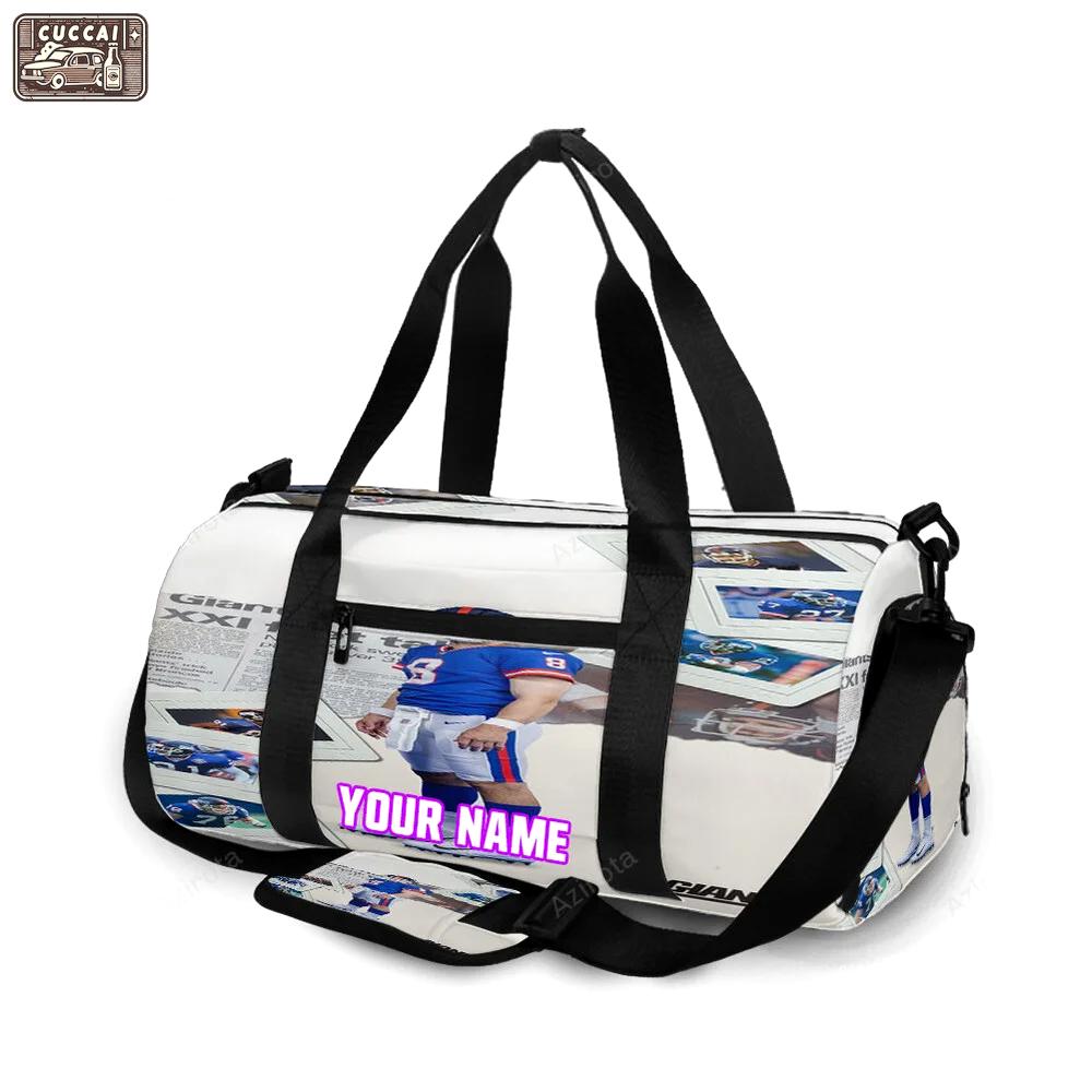 New york giants daniel jones3 personalized name travel bag gym bag 1386 Travel Bag