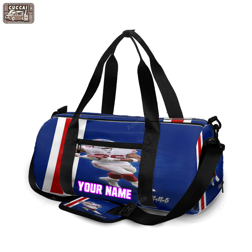 New york giants saquon barkley6 personalized name travel bag gym bag 155 Travel Bag