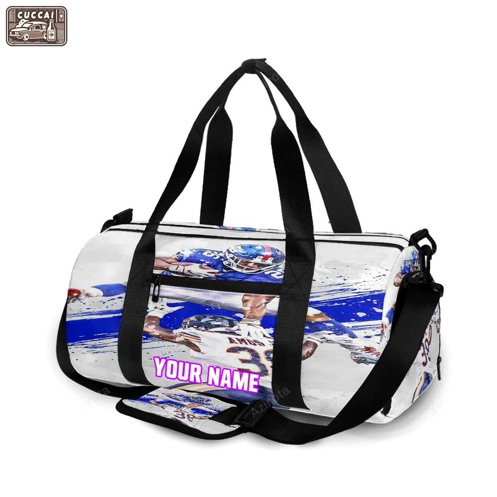 New york giants saquon barkley9 personalized name travel bag gym bag 1076 Travel Bag