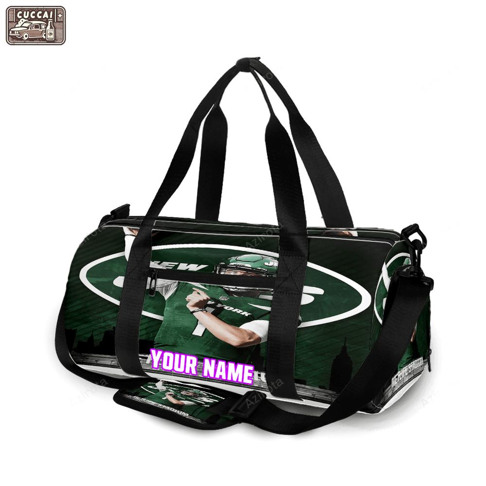 New york jets 02 zach wilson v51 personalized name travel bag gym bag 504 Travel Bag